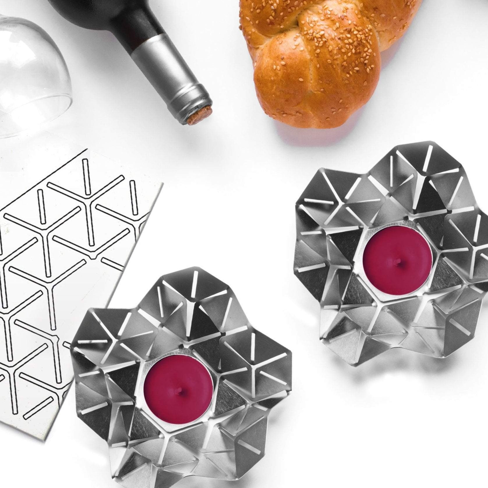 Kano Shabbat Candlesticks Set by Studio Wallaby - Steel、mySite、topwebapps