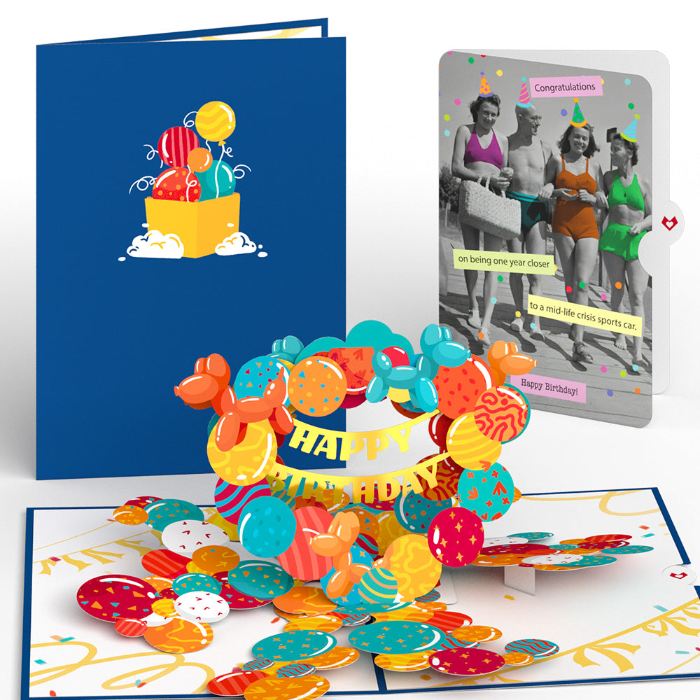 Happy Birthday Banner and Balloons Pop-Up Card and Sentiment Set、mySite、solidvoid