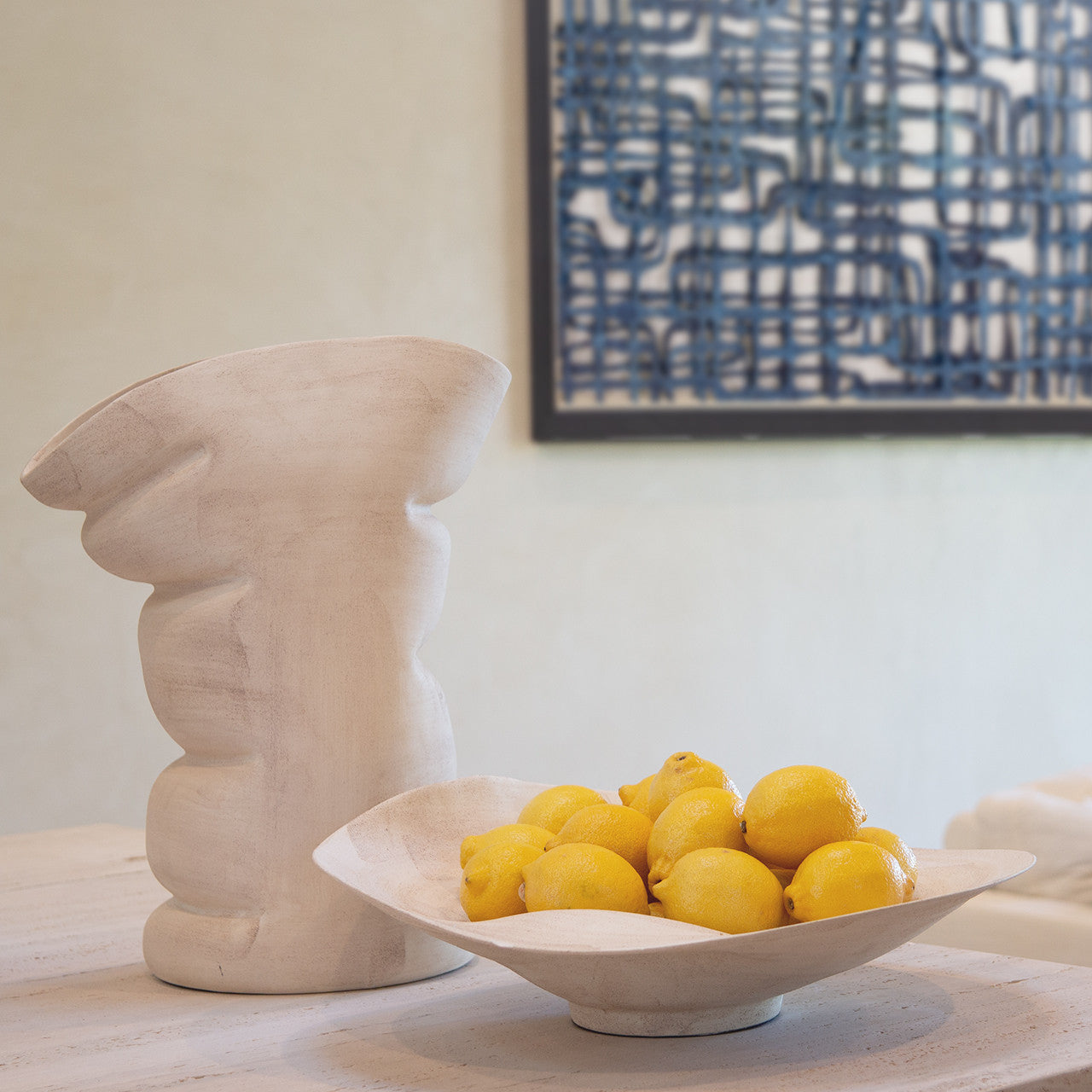  Rivera Ceramic Beige Wave Bowl、mySite、elrpsem3k