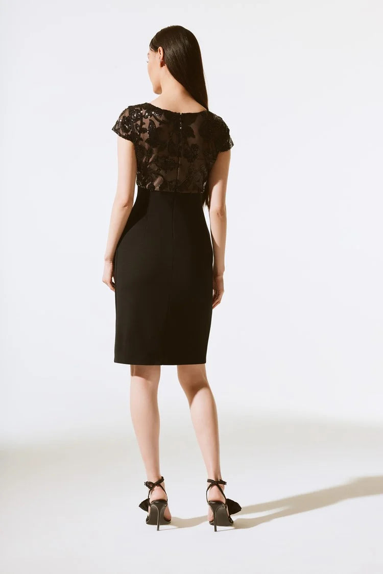 Joseph Ribkoff Scuba Crepe and Novelty Sheath Dress - Final Sale、mySite、noshort