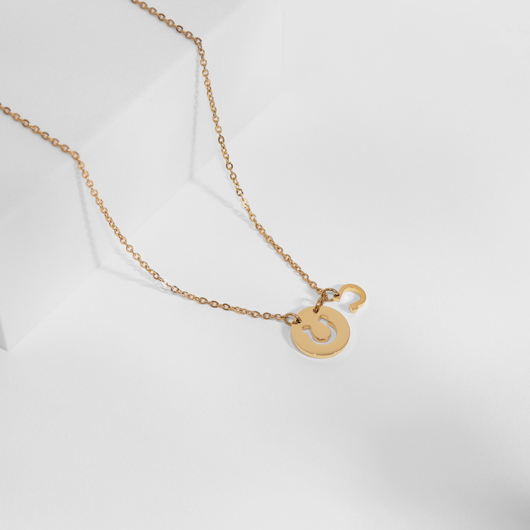 18K Gold PVD Stainless Steel Horseshoe Cutout Necklace / SBB0332、mySite、dreamappss