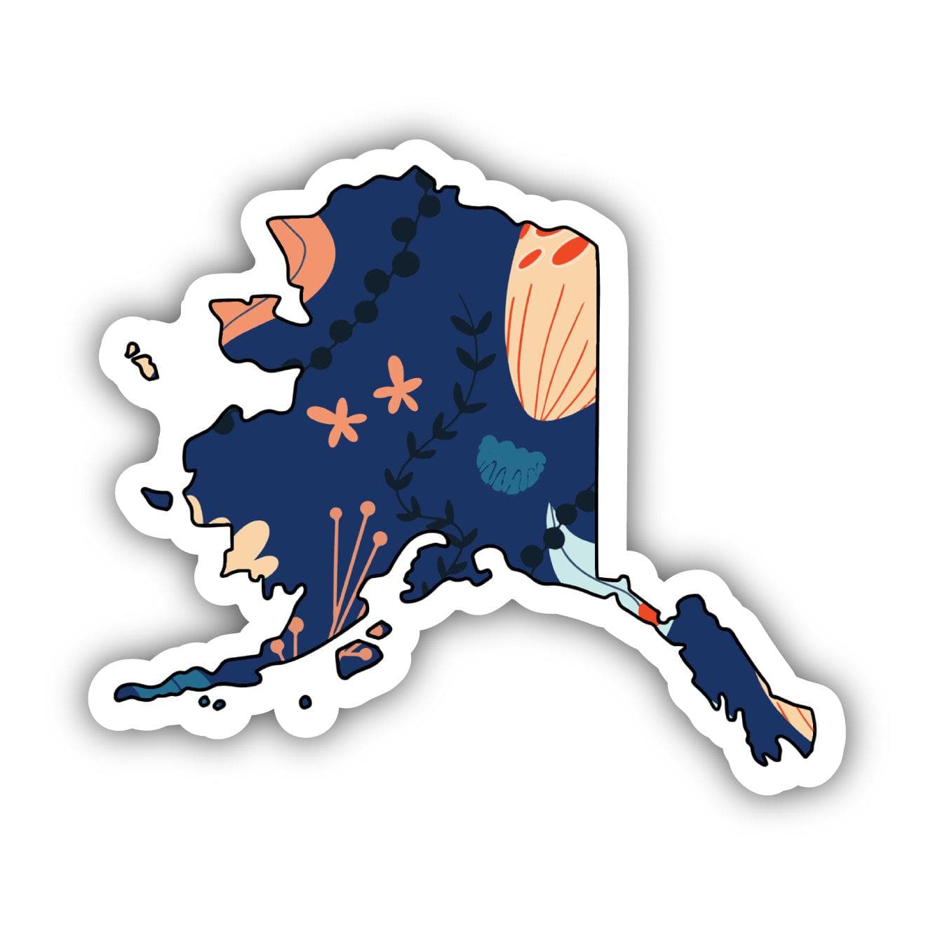  Alaska Blue Floral Abstract Sticker、mySite、ghnorth