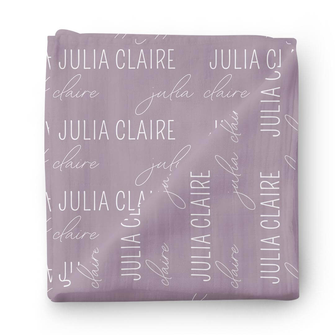  Personalized Dusty Purple Baby Name Swaddle Blanket、mySite、layawaytickets