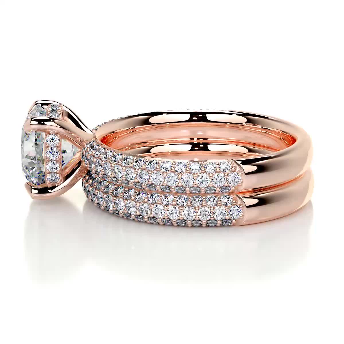 Helena Moissanite & Diamonds Bridal Set -14K Rose Gold、mySite、hinf8tx79