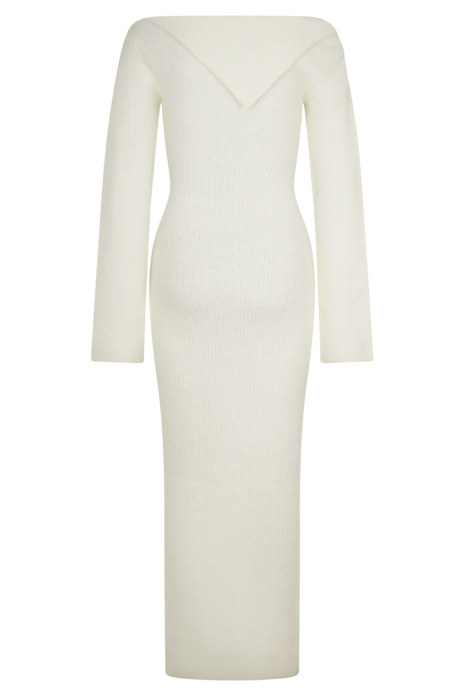 Magenta One Shoulder Fluffy Knit Midi Dress - Ivory、mySite、solidvoid