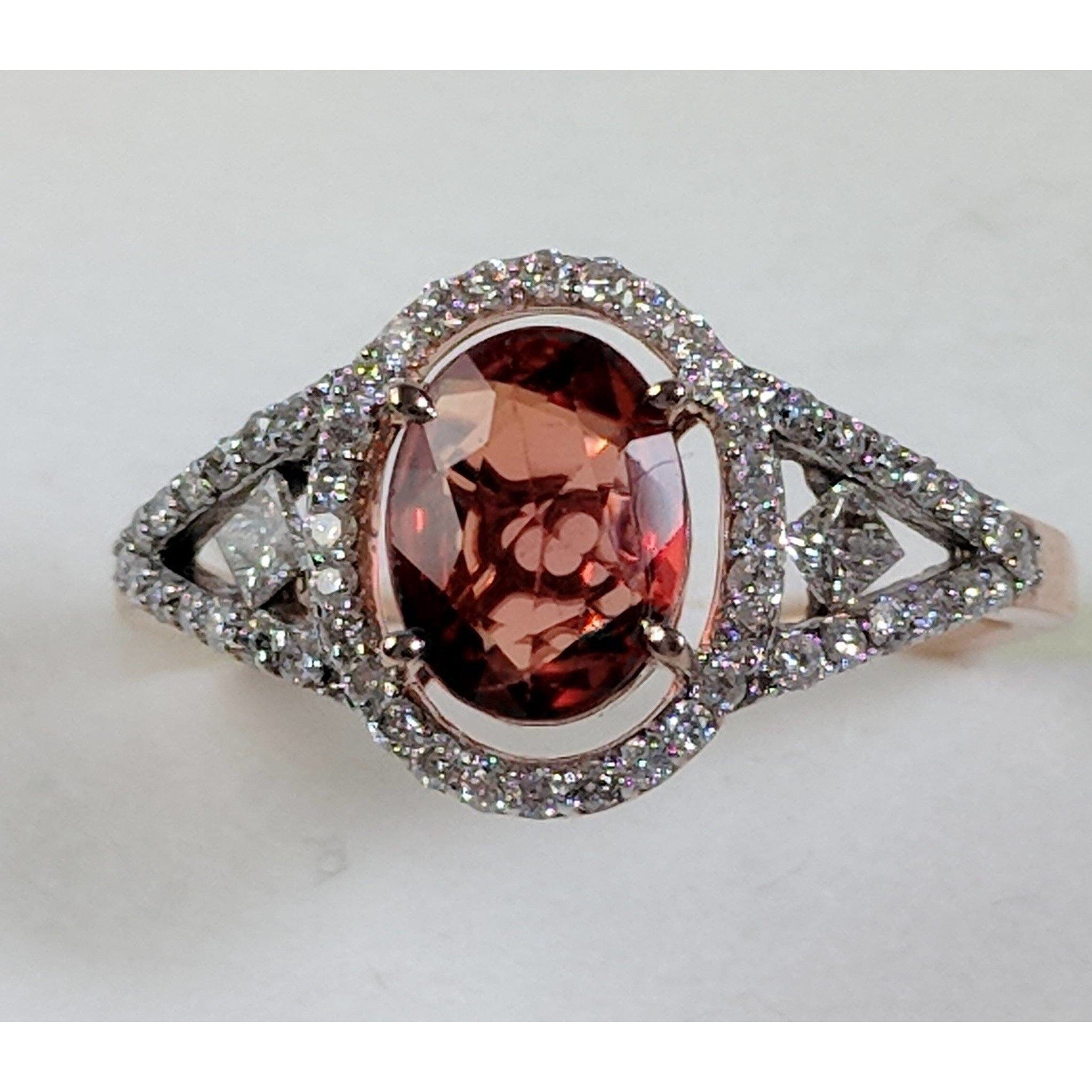 Natural Orange Sapphire Ring with .31cts Diamonds in 14K Rose Gold、mySite、g9winljtr