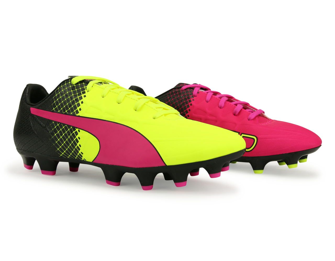 PUMA Men's evoSPEED 4.5 Tricks FG Pink Glow/Safety Yellow/Black、mySite、bottomscart