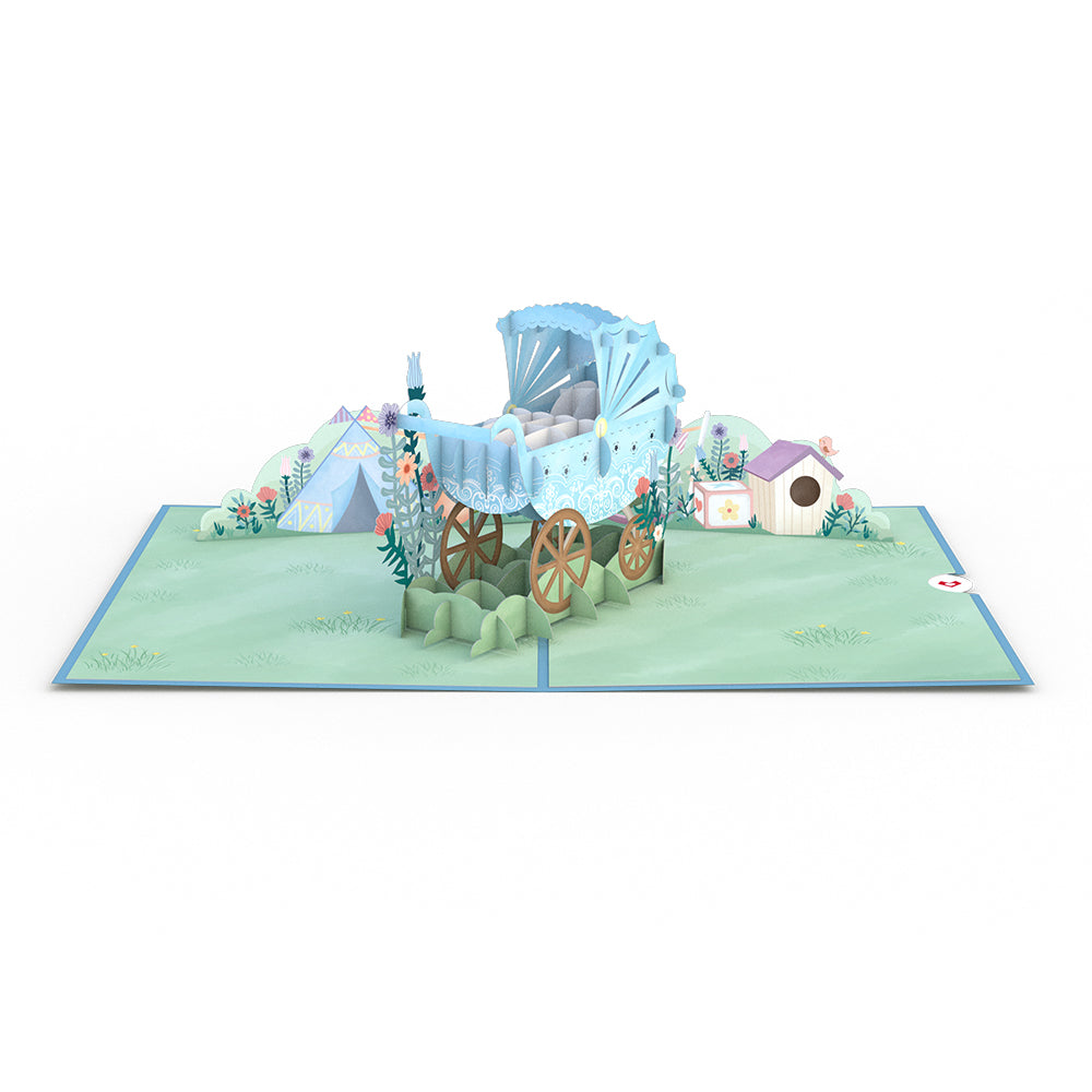 Blue Baby Carriage Pop-Up Card、mySite、solidvoid