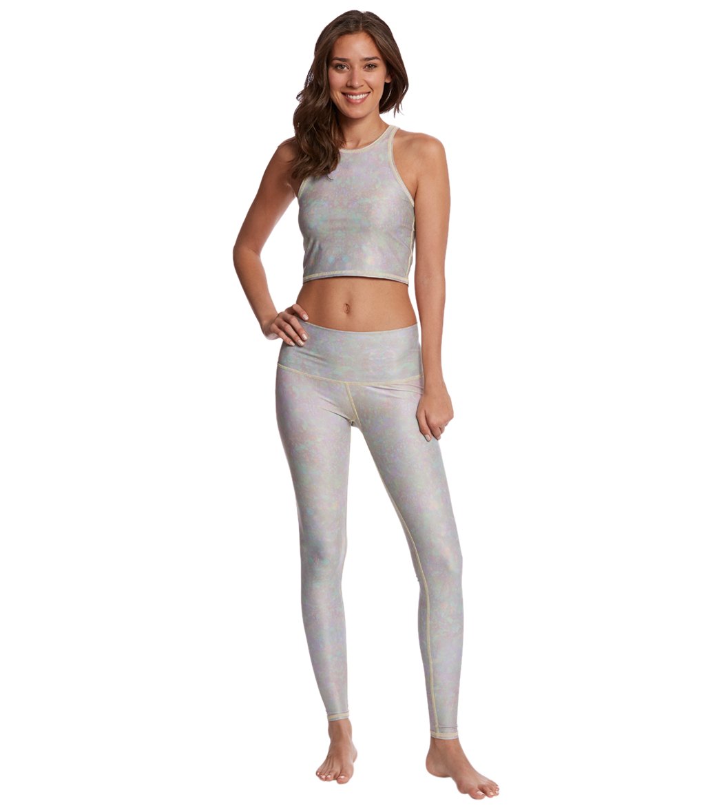 Teeki White Snake Opal Cream Thread Hot Yoga Pants、mySite、noshort