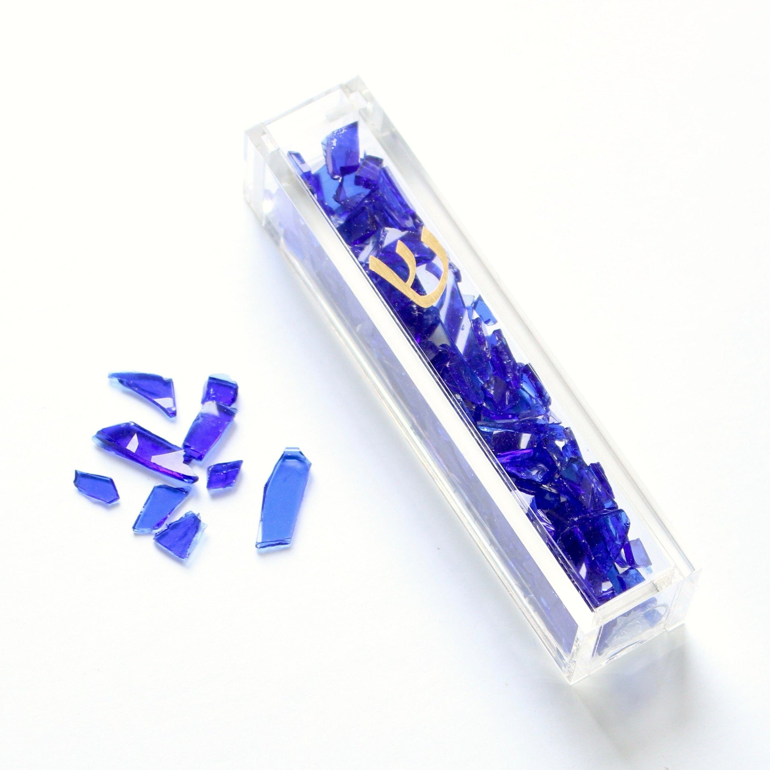 Simple Fill-Your-Own Wedding Shards Mezuzah - Gold、mySite、topwebapps