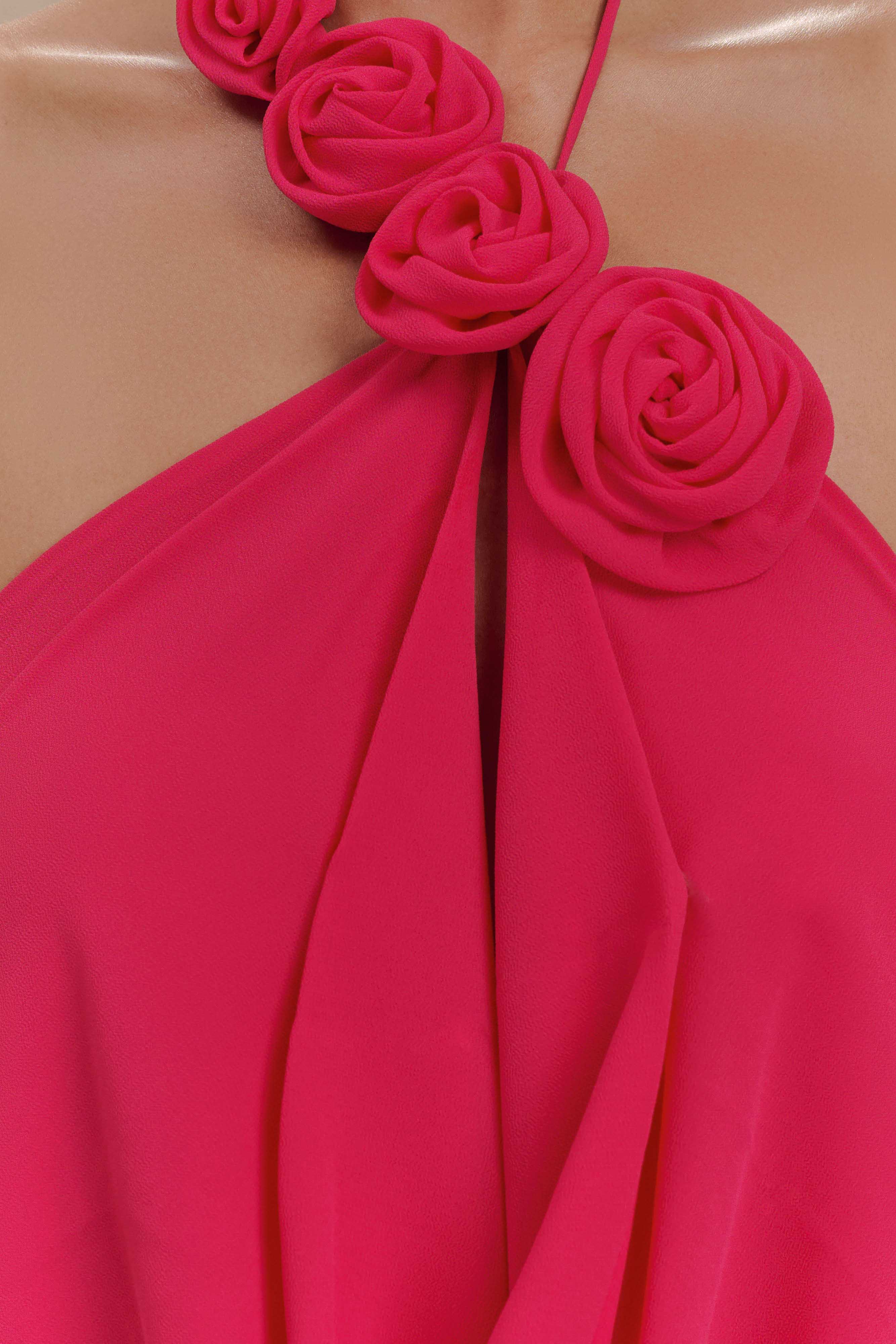 Rosalia Cowl Neck Maxi Dress - Raspberry、mySite、solidvoid