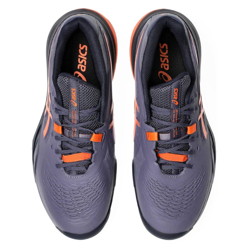 Asics Gel Resolution X Wide Men's Tennis Shoe (Greyish Purple/Nova Orange)