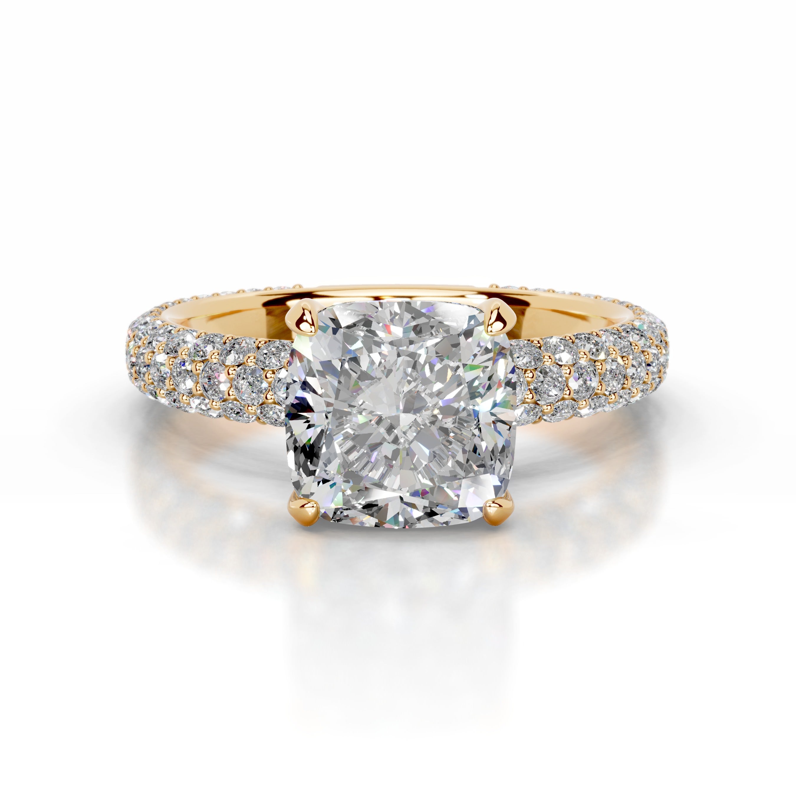 Charlotte Moissanite & Diamonds Ring - 18K Yellow Gold、mySite、hinf8tx79