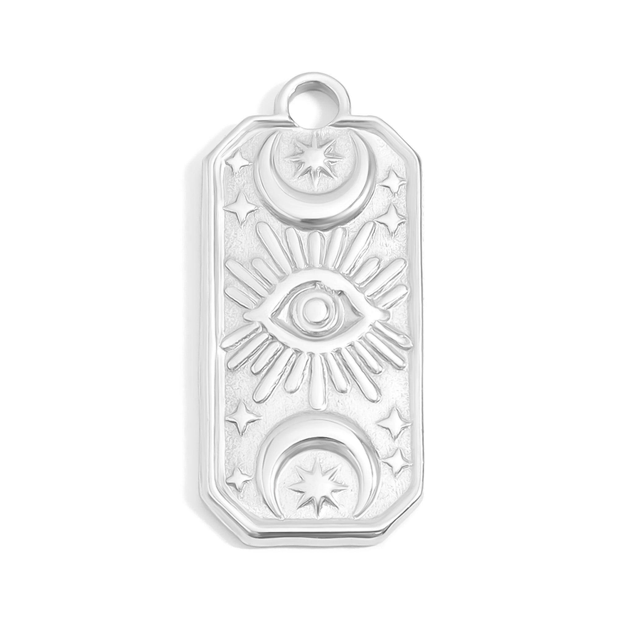 18K Gold PVD Stainless Steel Rectangle Mystical Symbol Charm / PDL0117、mySite、dreamappss