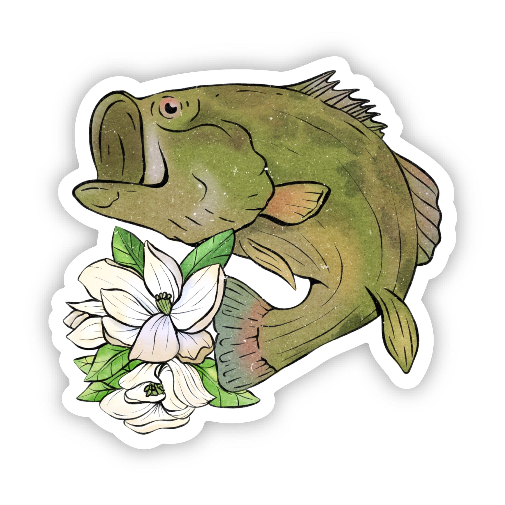  Bass And Flower Mississippi Sticker、mySite、elrpsem3k