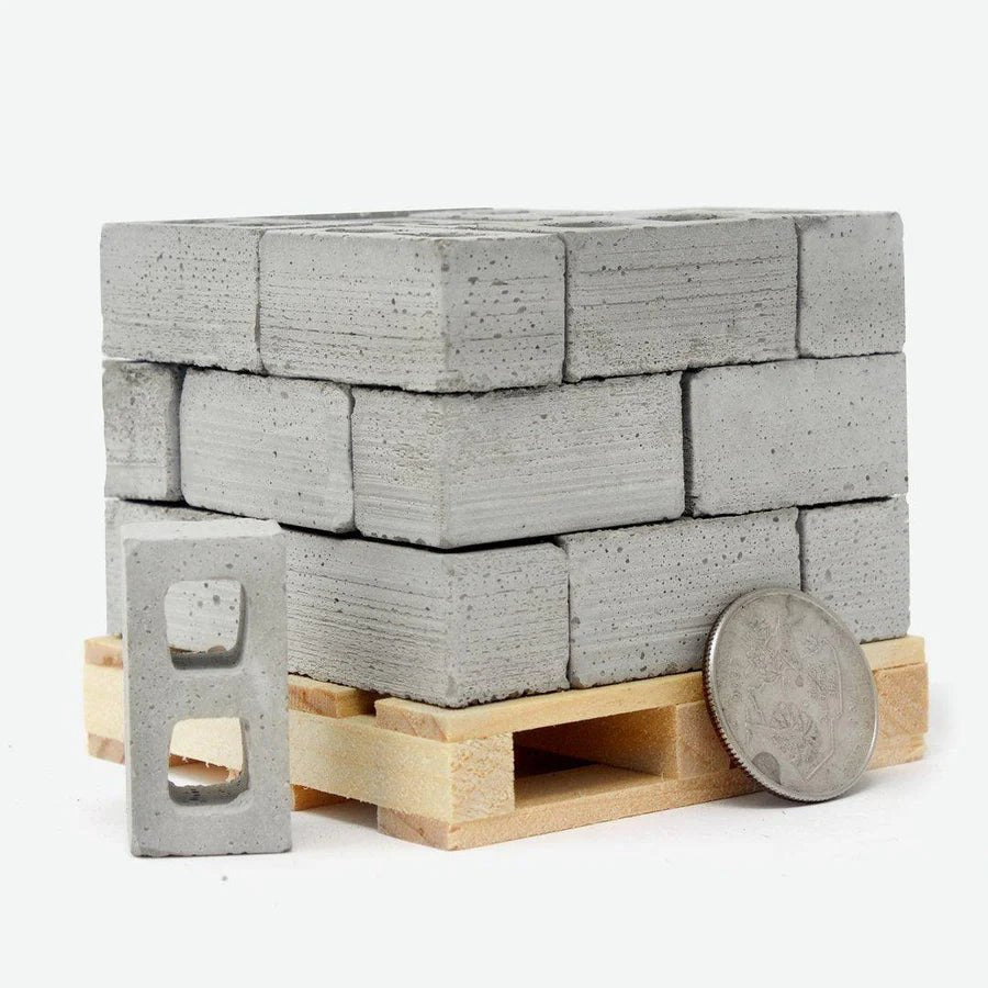 Mini Materials 1:12 Scale Pallet of Mini Cinder Blocks (24 Pack)、mySite、hgirdovlk