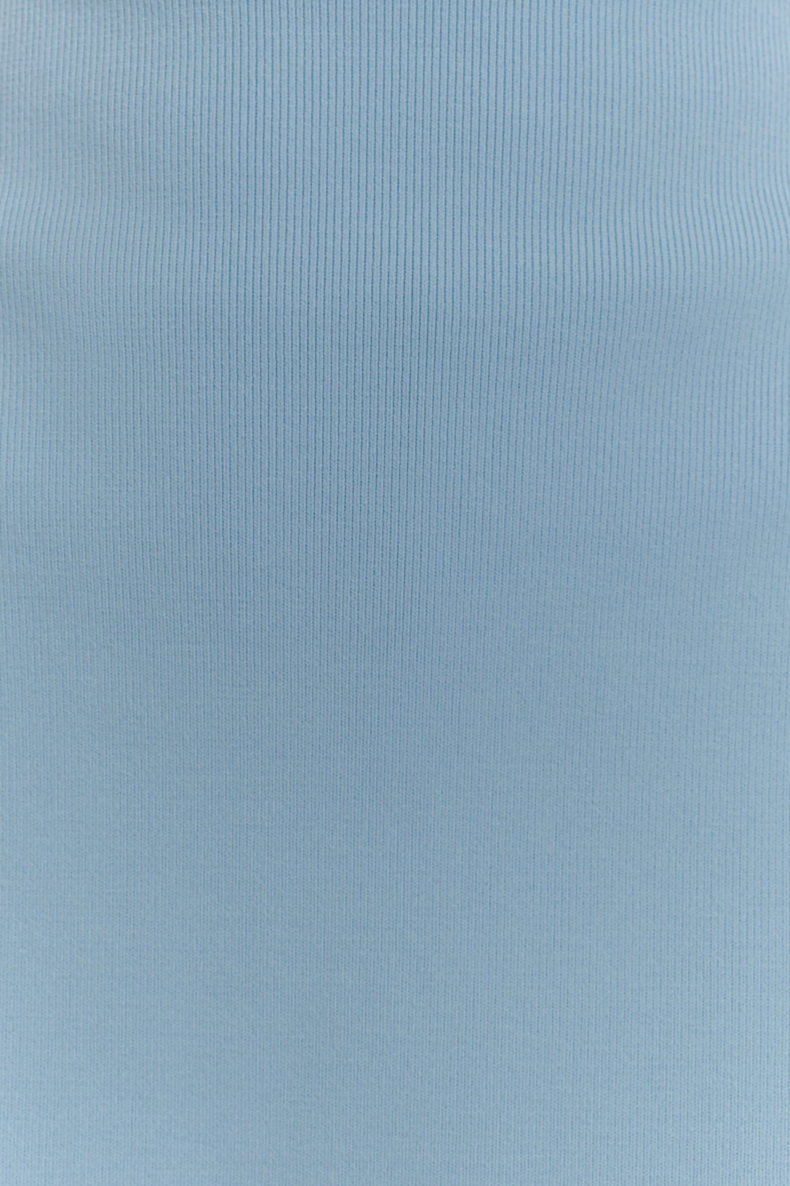 Anette Bandage Knit Strapless Top - Sky Blue、mySite、solidvoid