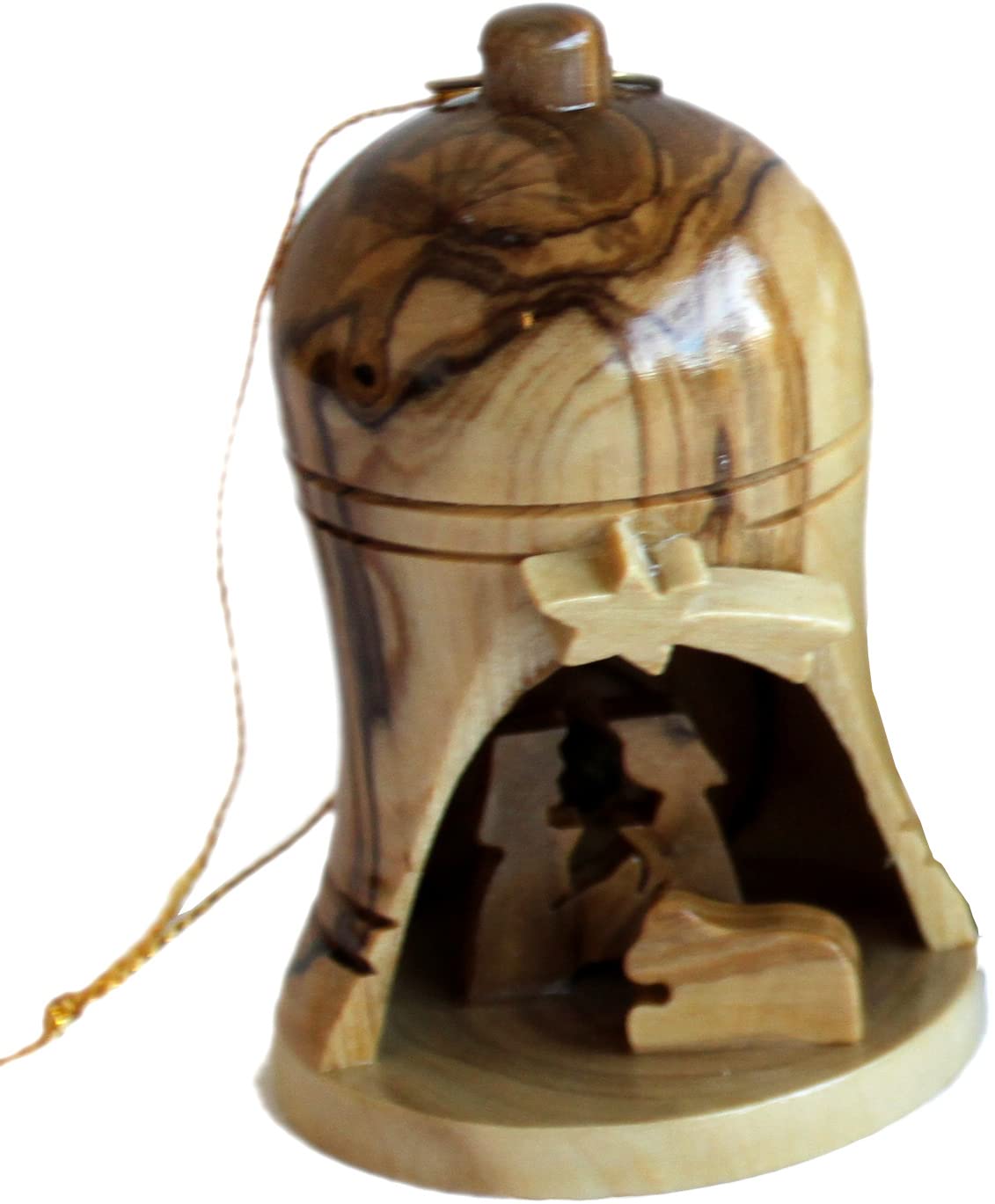 Holy Land Market Olive Wood Ornaments - Large Bells - Christmas Tree Ornaments from The Holy Land ( 2.75 Inches)、mySite、topwebapps