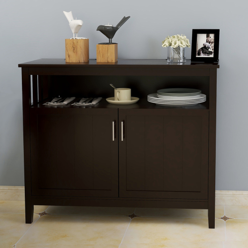 Kitchen Storage Sideboard And Buffet Server Cabinet-Brown Color、、casual