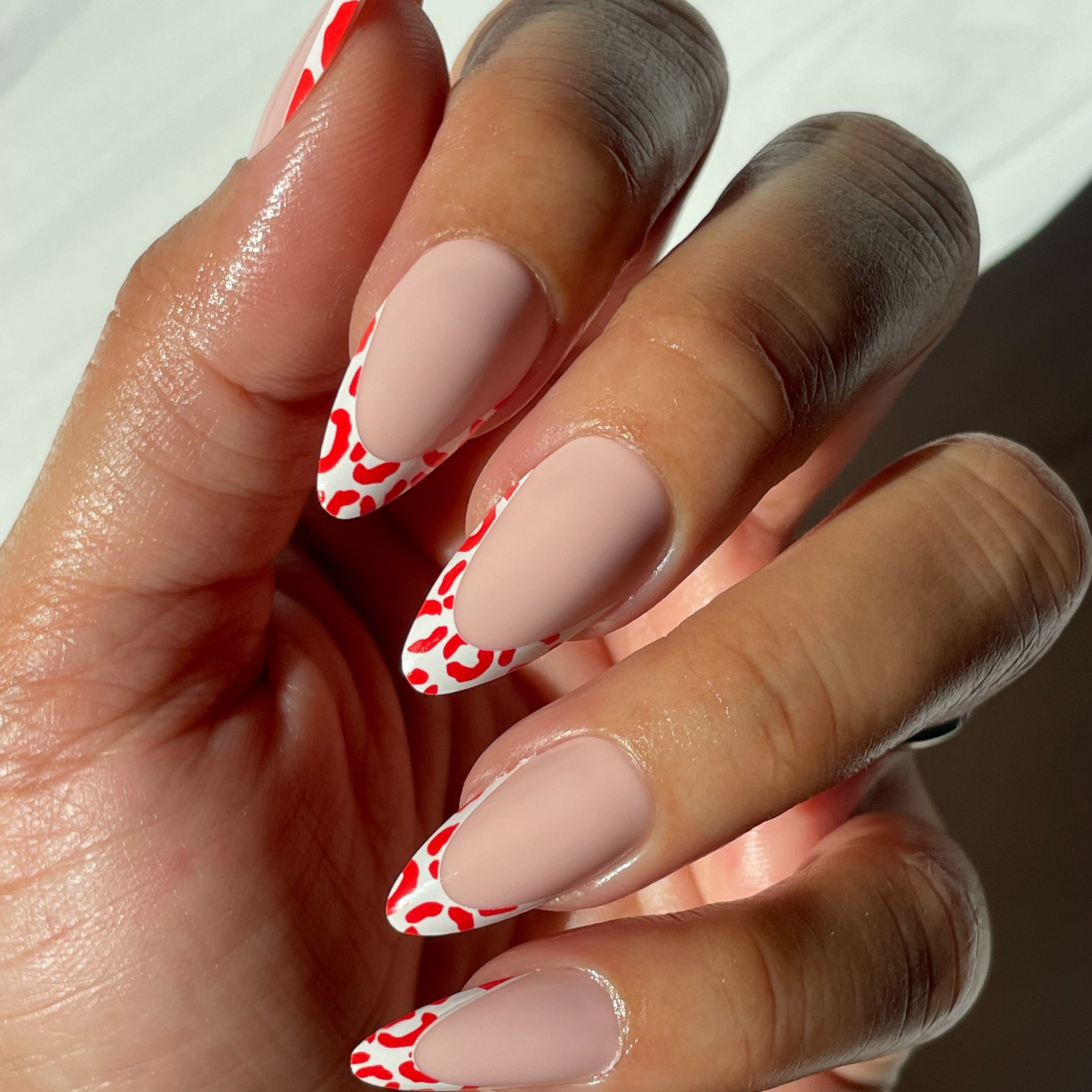 Cheetah French - Press-On | Long | Almond、mySite、solidvoid