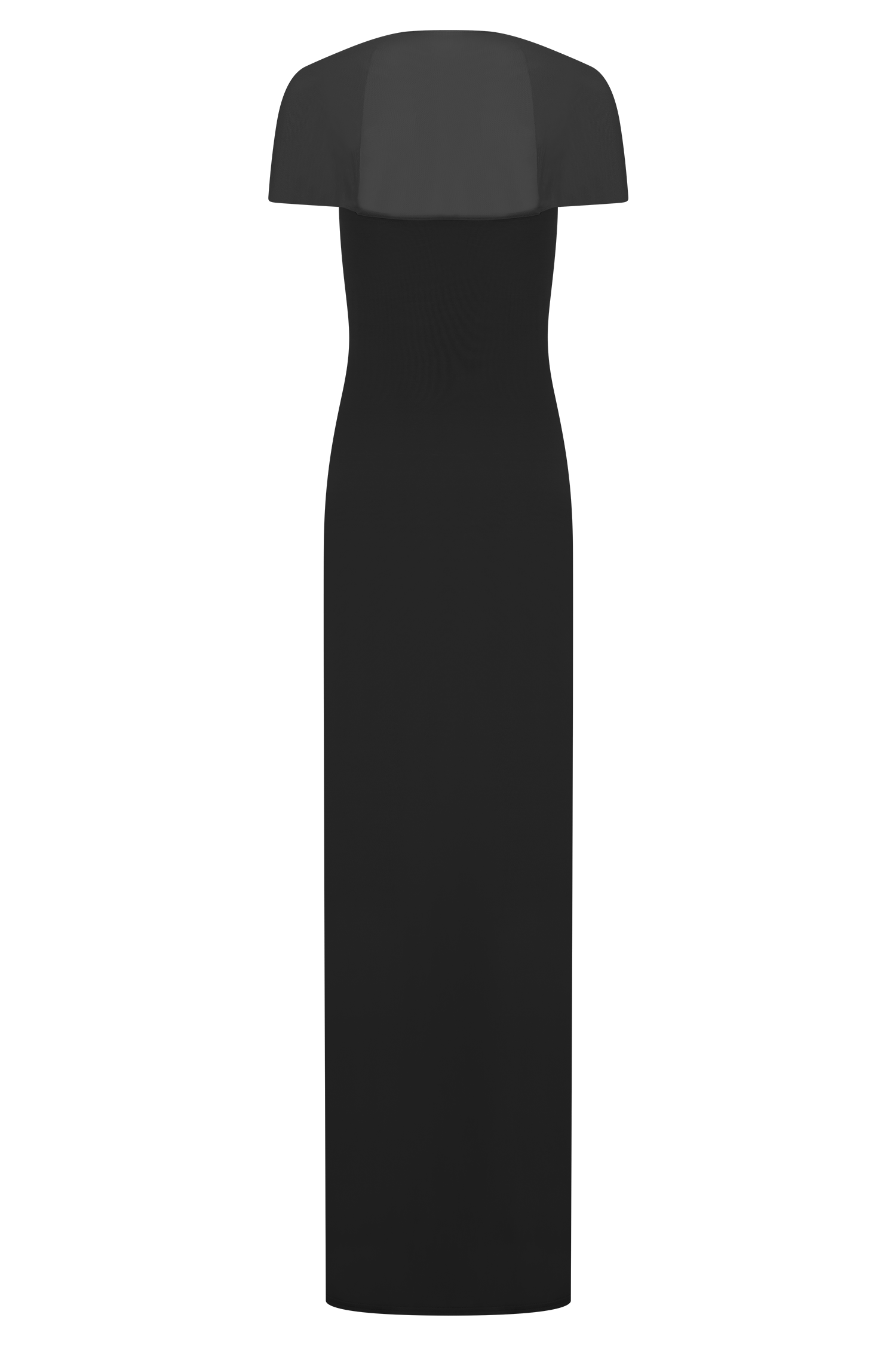 Wyatt Slinky And Mesh Maxi Dress - Black、mySite、solidvoid