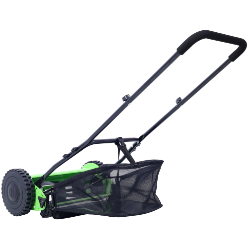 16-Inch 5-Blade Push Reel Lawn Mower with Grass Catcher, GREEN COLOR、、eastwooduniform