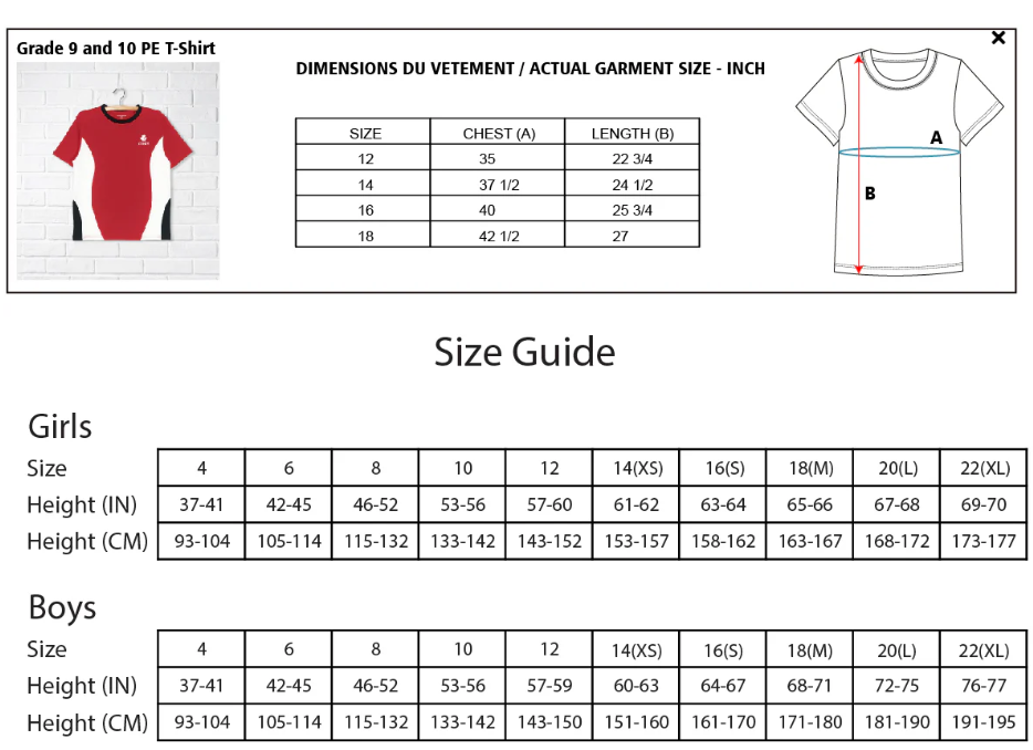 CDNIS Grade 9 and 10 PE T-Shirt、mySite、g9winljtr