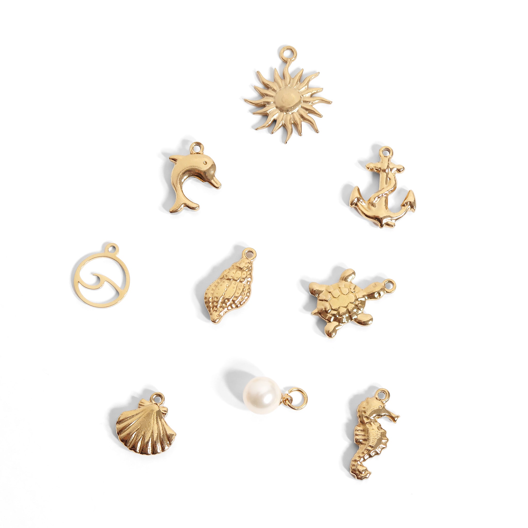 18K Gold PVD Stainless Steel Dolphin Charm / PDL0099、mySite、dreamappss
