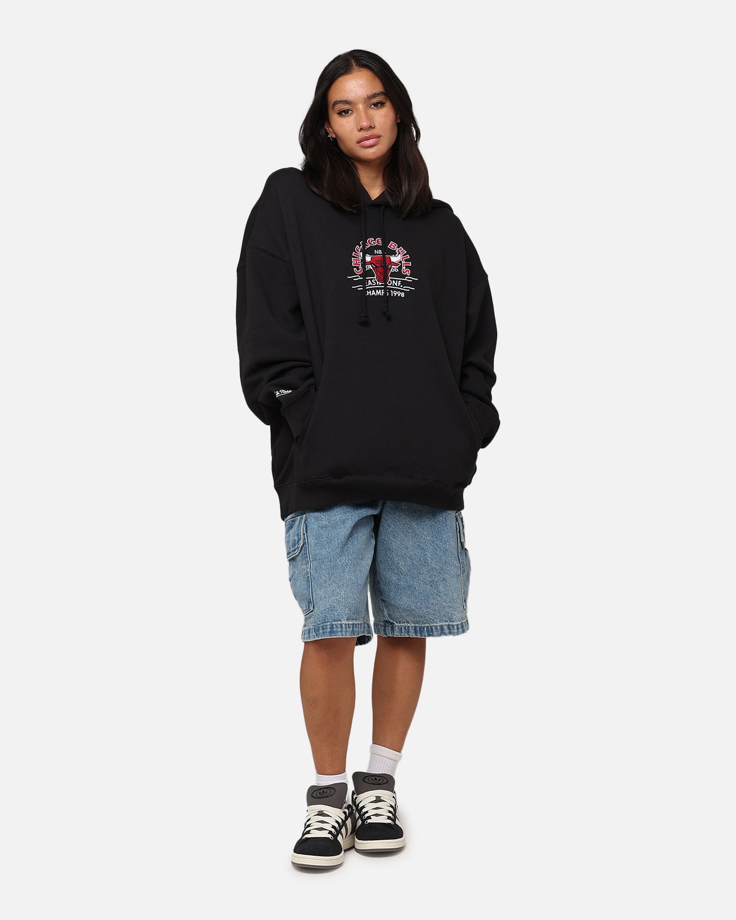 Mitchell & Ness Chicago Bulls Letterman Hoodie Black、mySite、zt4zffjzw