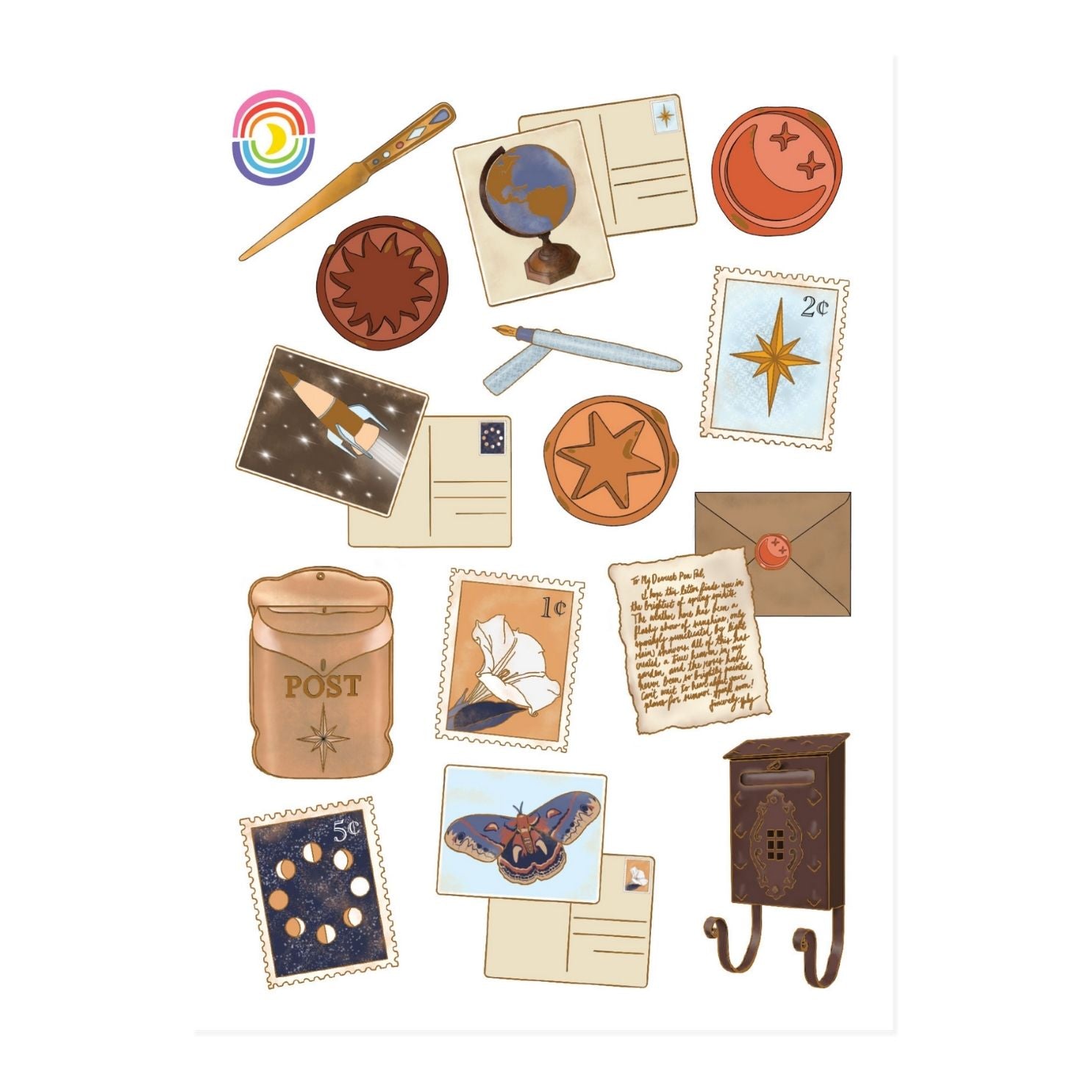  Celestial Ephemera A6 Hologram Sticker Sheet、mySite、ghnorth