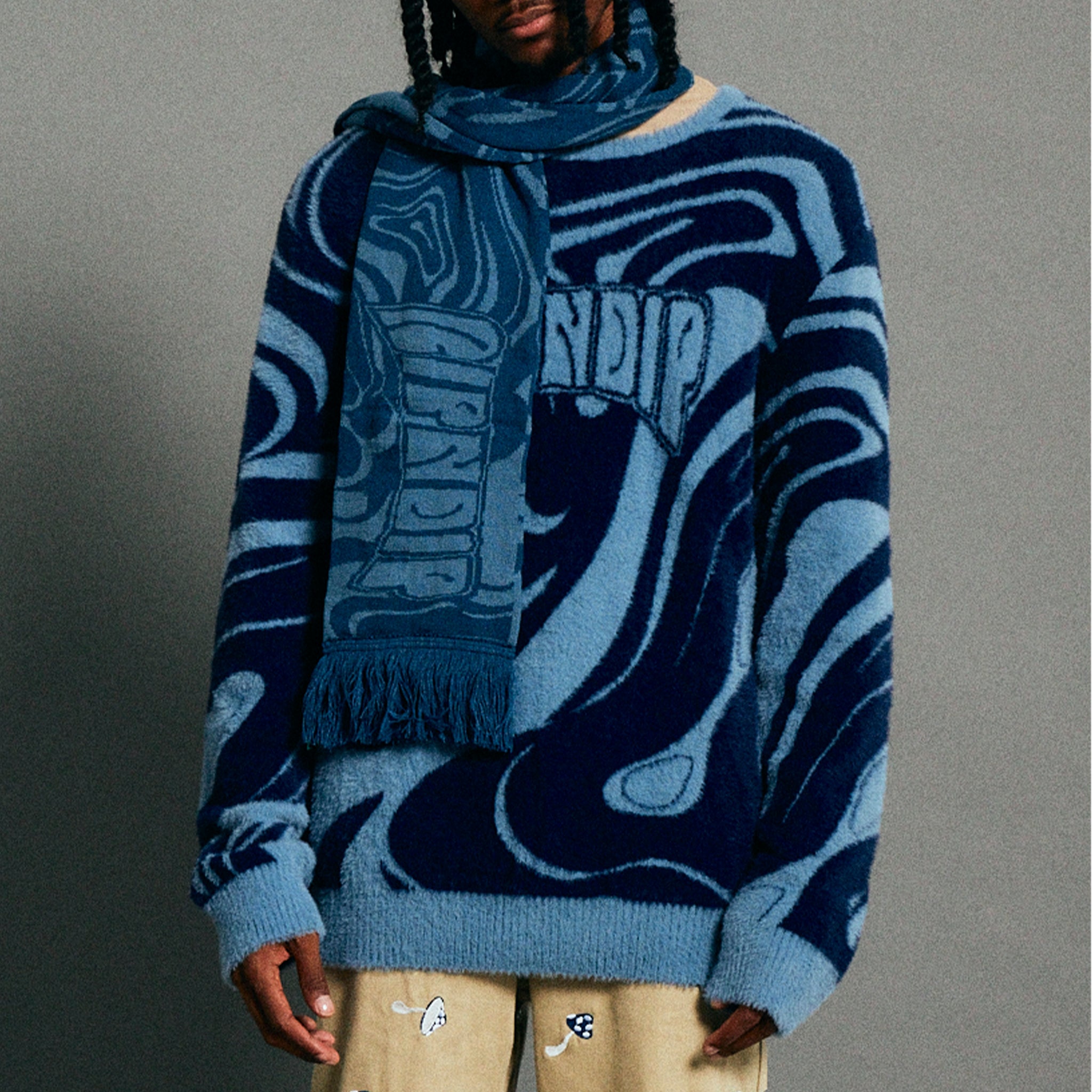  Psychedelic Knit Scarf (Dark Slate)、mySite、merchandisen
