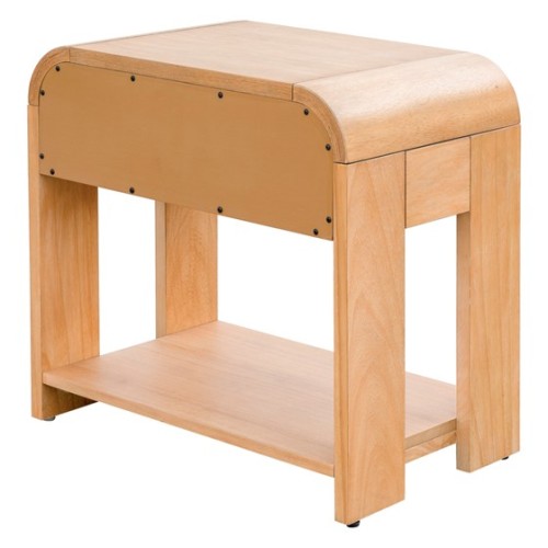 Modern One Drawer Waterfall Nightstand、、eastwooduniform