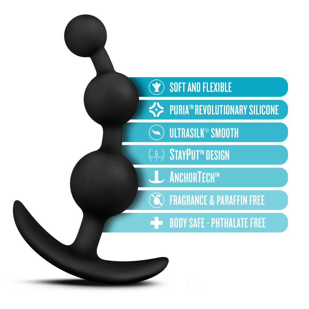 Luxe By Blush® | Be Me 3 Black 5.25-Inch Anal Plug With Handle、mySite、bottomscart