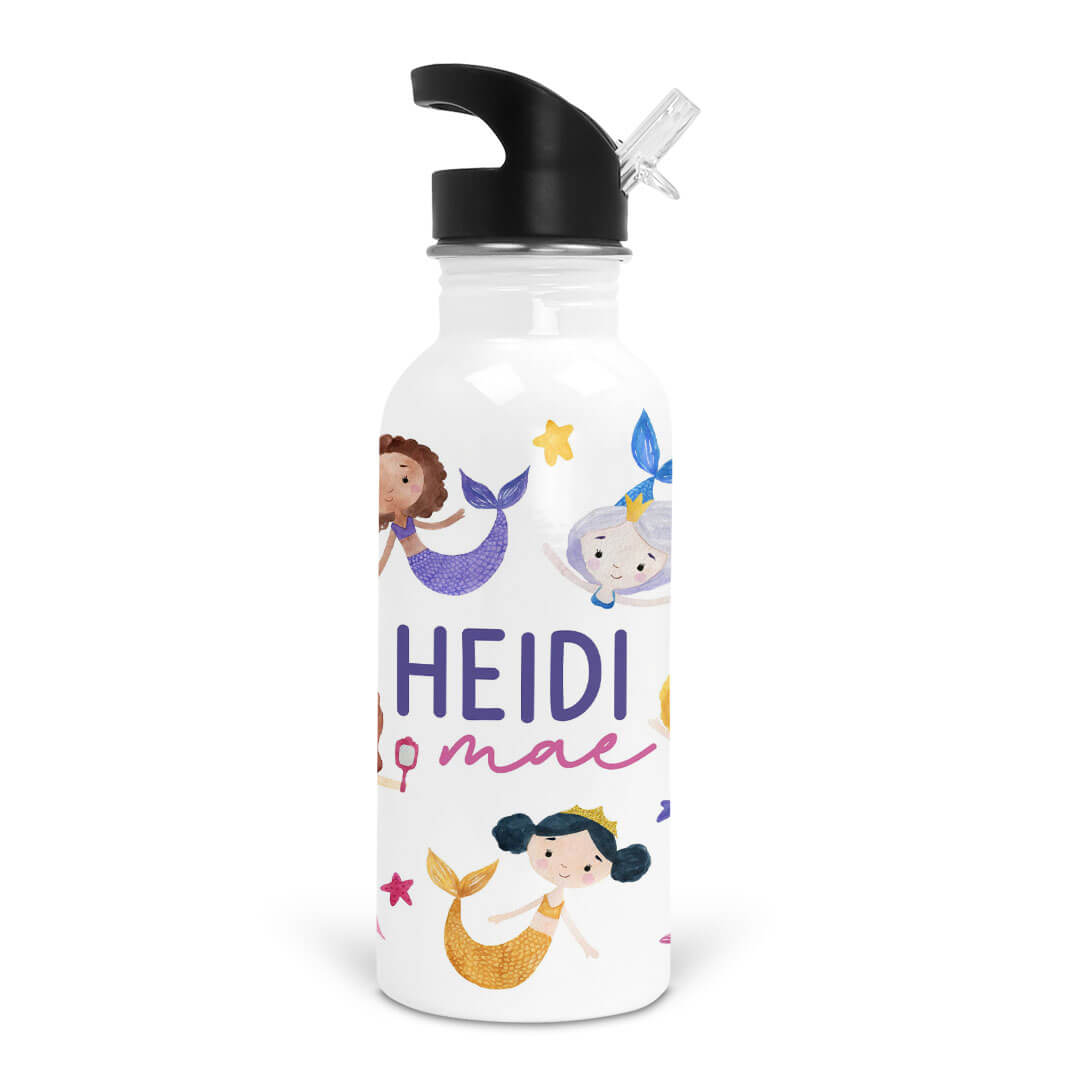  Mermaid Tales Personalized Kids Water Bottle、mySite、layawaytickets