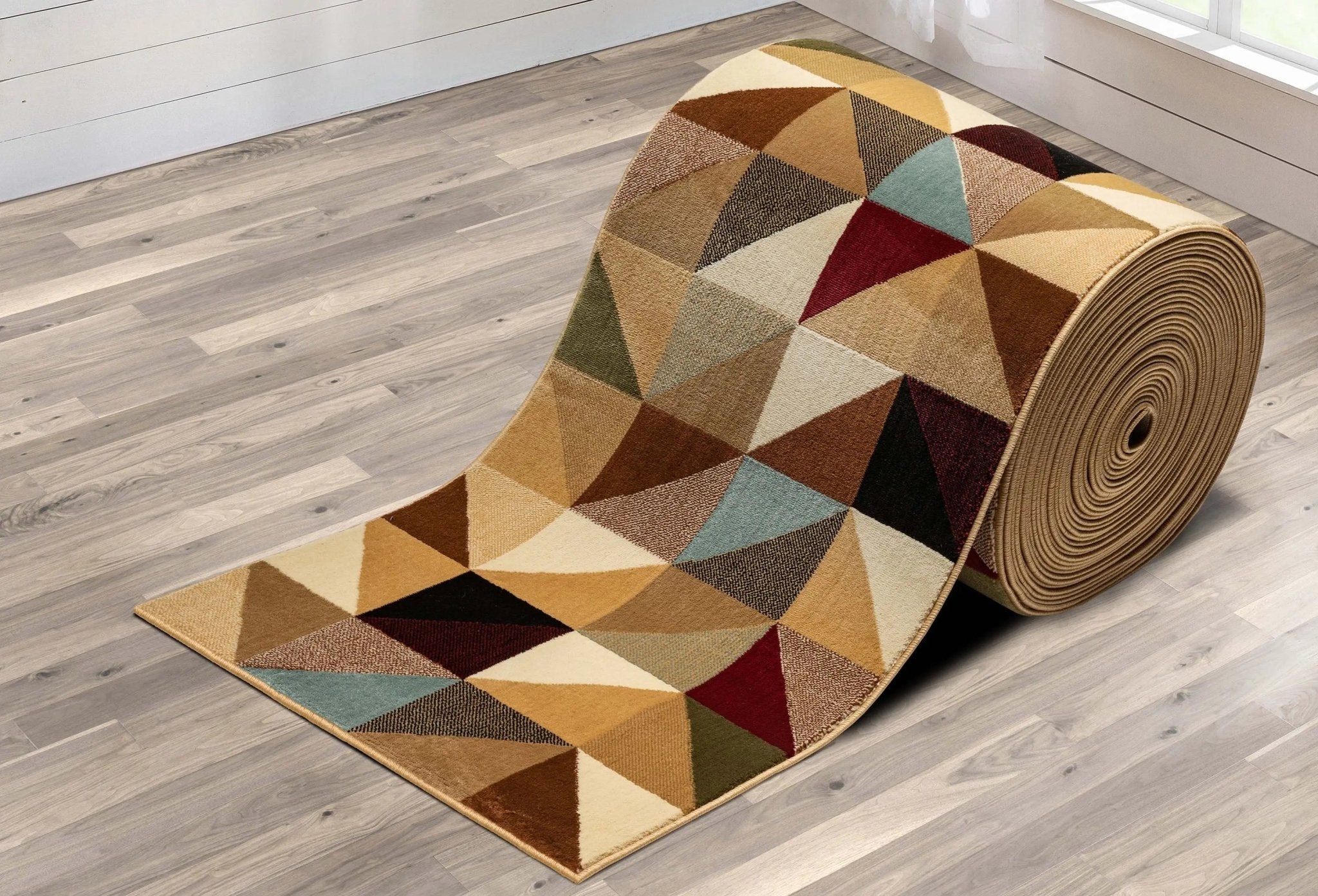 Custom Size Runner Yaren Geometric Modern Ivory Multi 27 Inch Wide x Choose Your Length Hallway Runner Rug、mySite、gigharbornorthrealestate