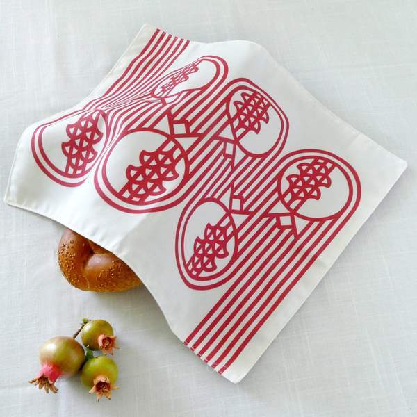 Modern Geometric Pomegranate Challah Cover - Red、mySite、topwebapps