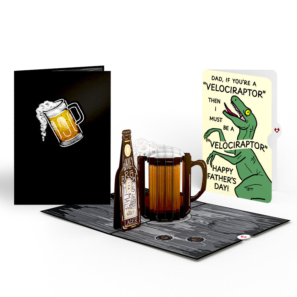Beer Father's Day Pop-Up Card and Velociraptor Sentiment Set、mySite、solidvoid