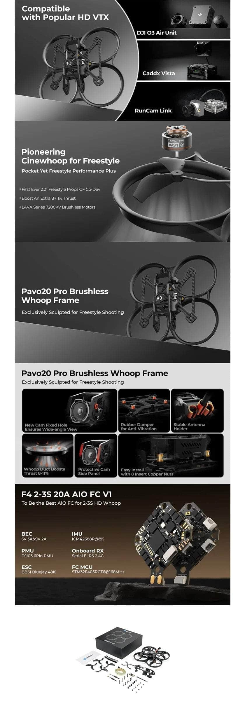 BETAFPV Pavo20 Pro Cinewhoop - No FPV System