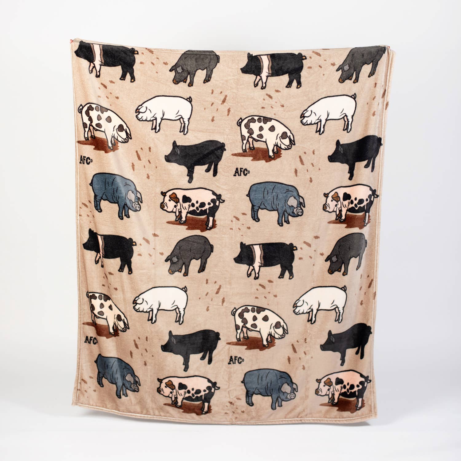 Breeds of Pigs Plush Throw Blanket、mySite、g9winljtr
