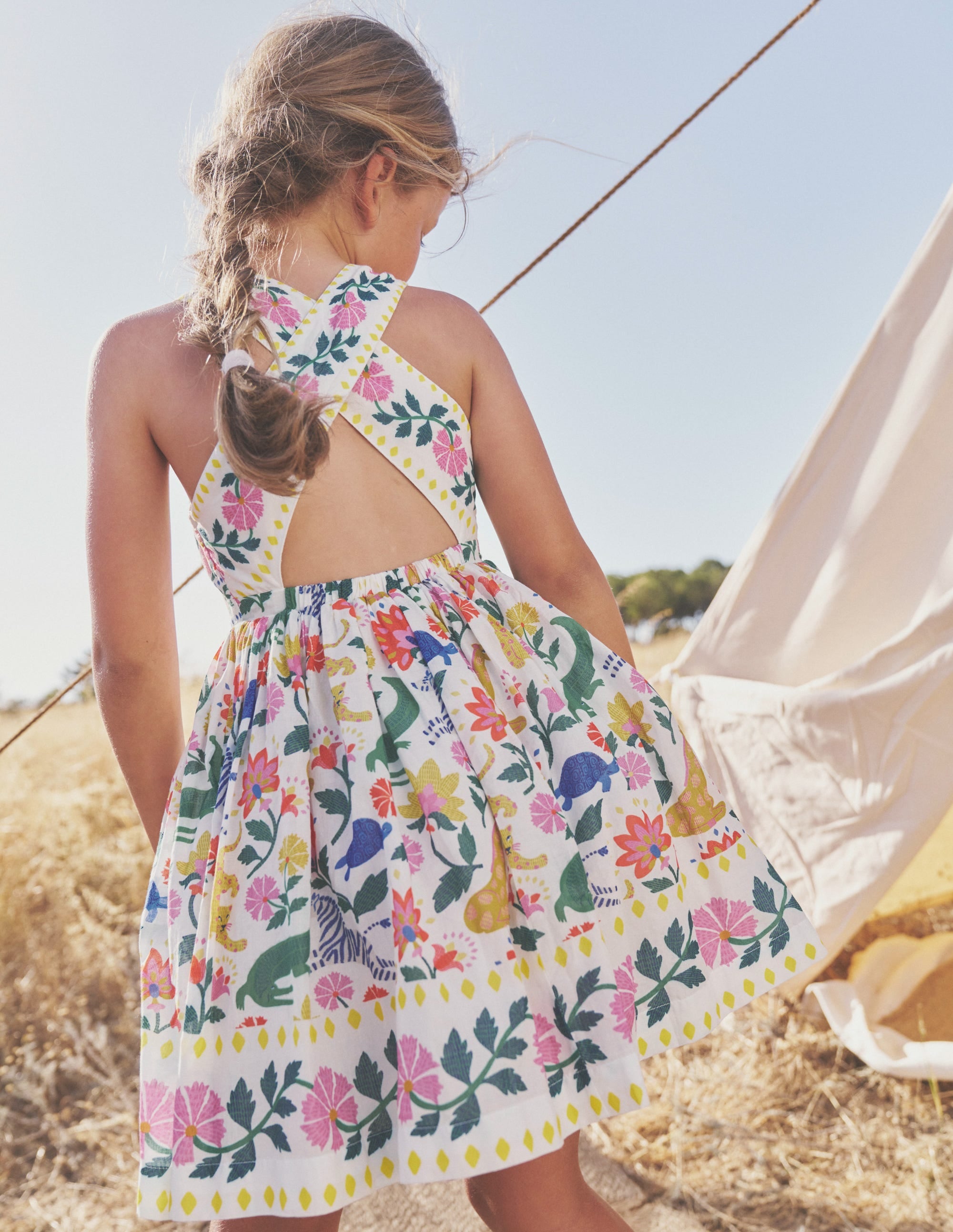  Cross-Back Dress-Multi Safari Floral、mySite、ashleygrahame