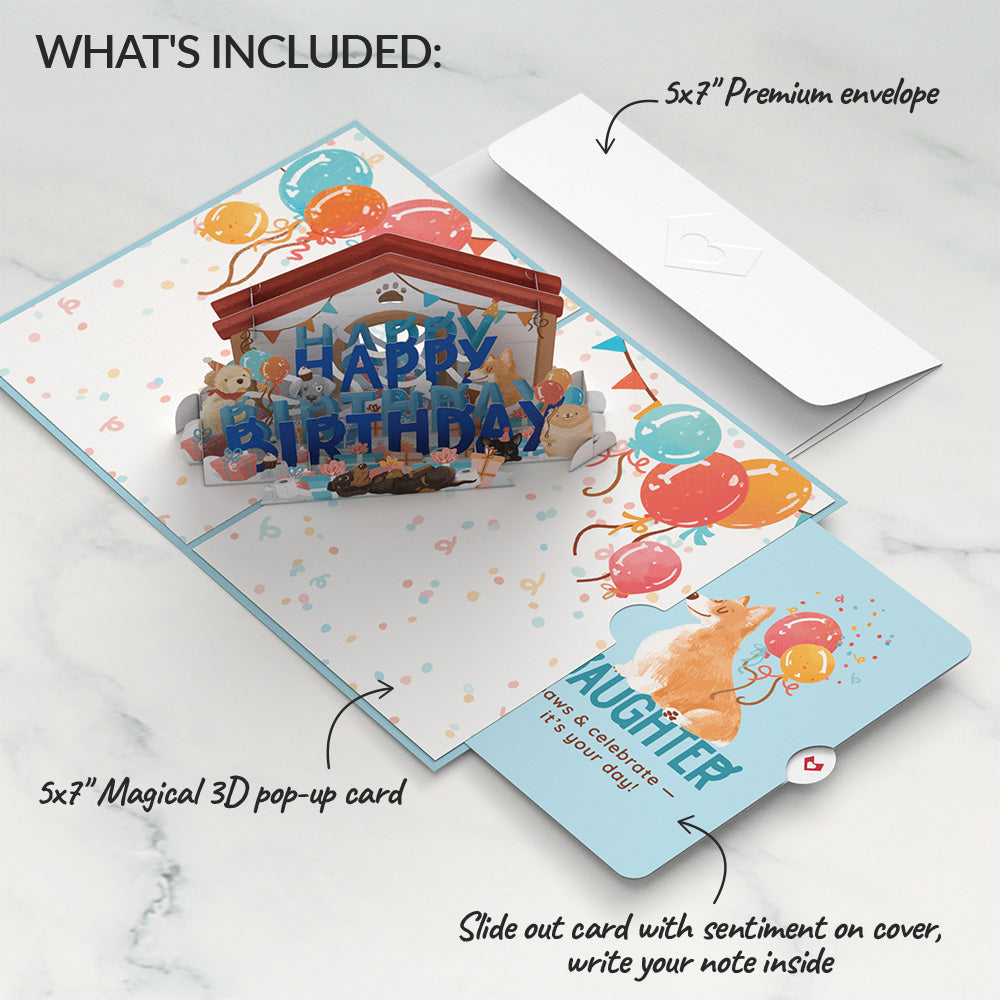 Happy Birthday Dogs Pop-Up Card and Sentiment Set for Daughter、mySite、solidvoid