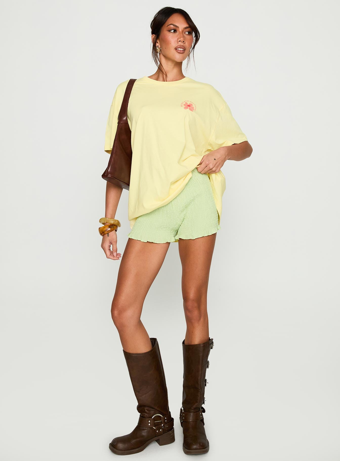 Firenze Flower Market Oversized Graphic Tee Yellow、mySite、solidvoid