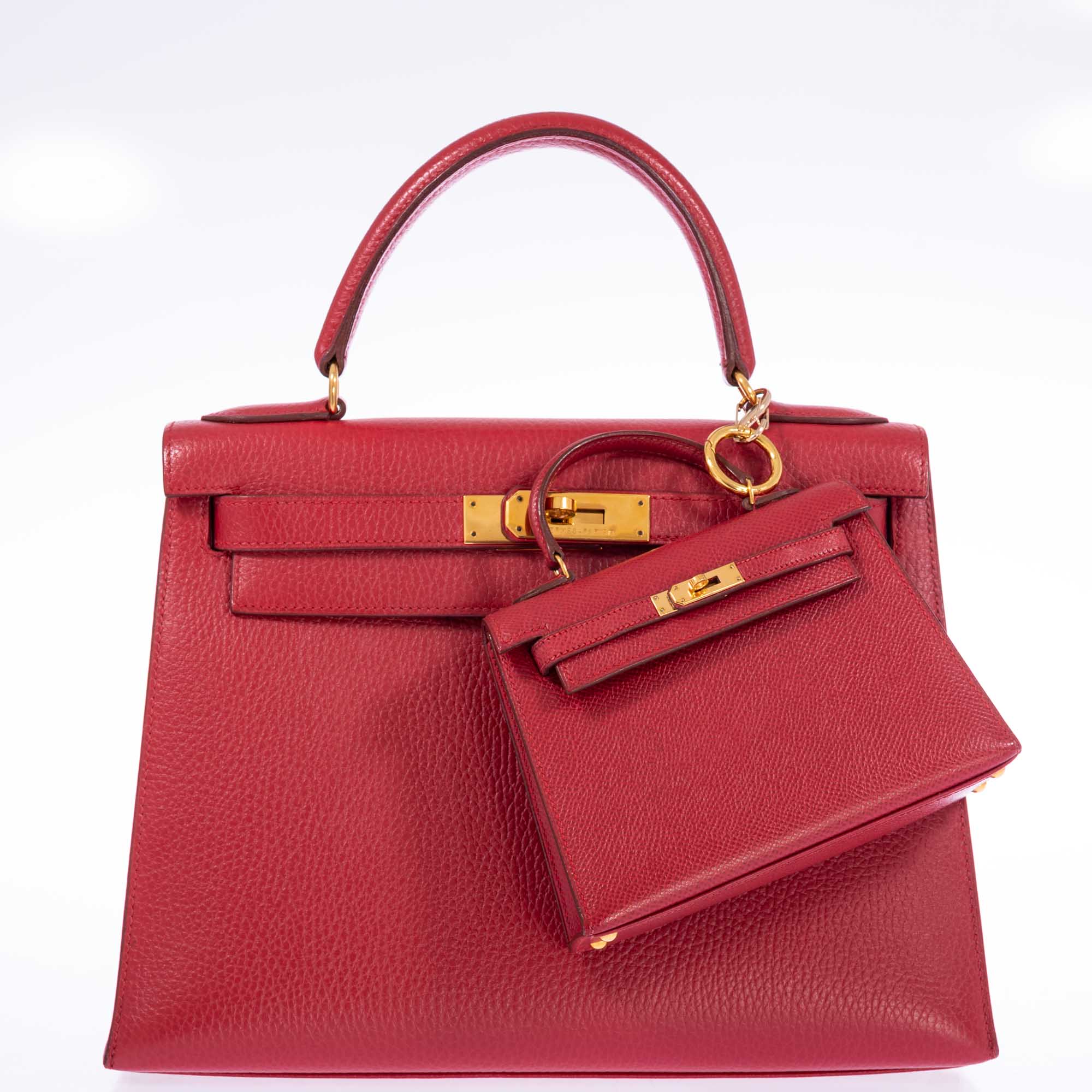 Vintage Hermès Kelly 15 Sellier Micro Rouge Vif Courchevel Gold Hardware、mySite、garminoutage.com