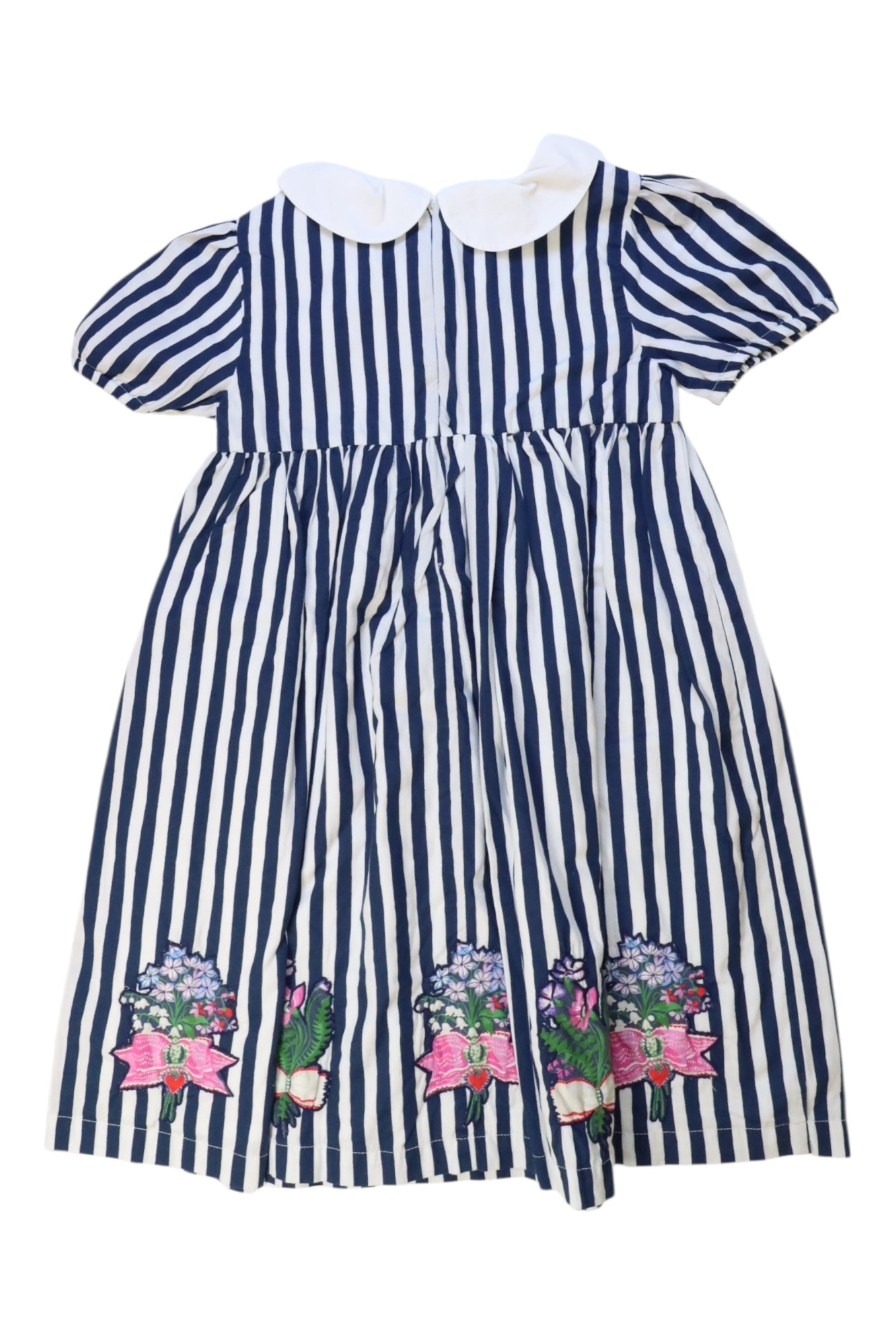 Cath Kidston Striped Short Sleeve Dress With Floral Embroidery 7-8Y、mySite、g9winljtr