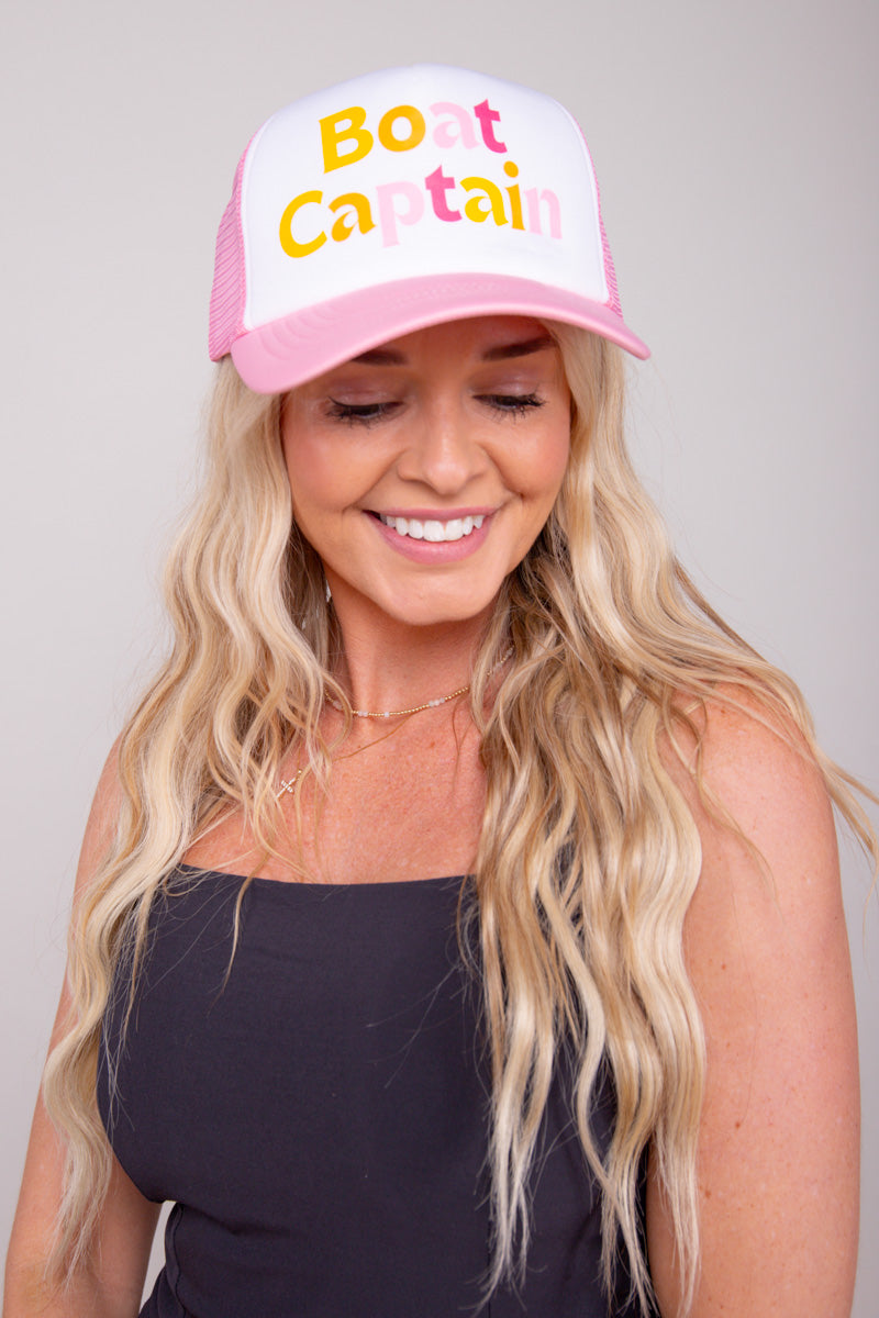 Boat Captain Trucker Hat - Light Pink、mySite、hinf8tx79