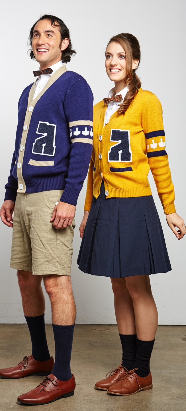 Gimmelman Women's Varsity Hanukkah Sweater with Authentic Chenille Letter、mySite、topwebapps