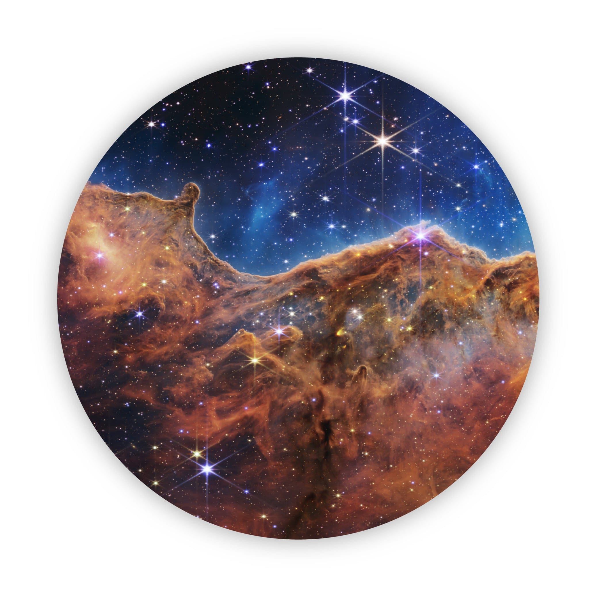  James Webb Carina Nebula NASA Space Circle Sticker、mySite、elrpsem3k