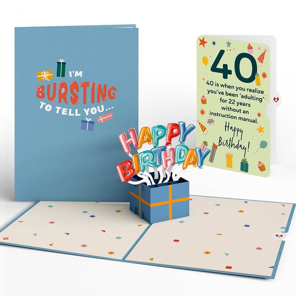 Happy 40th Birthday Burst Pop-Up Card and Sentiment Set、mySite、solidvoid