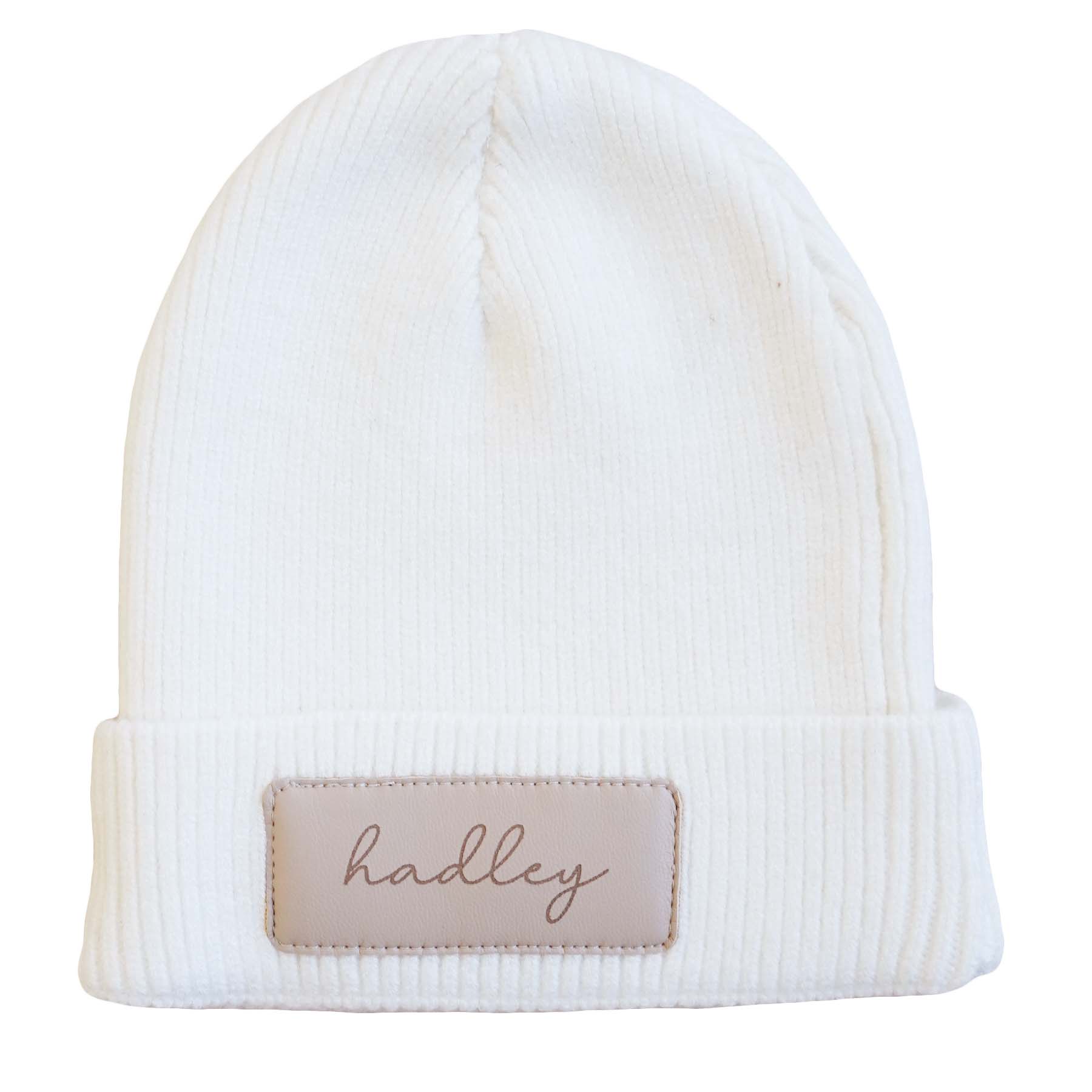  Personalized Leather Patch Beanie | All Colors、mySite、layawaytickets