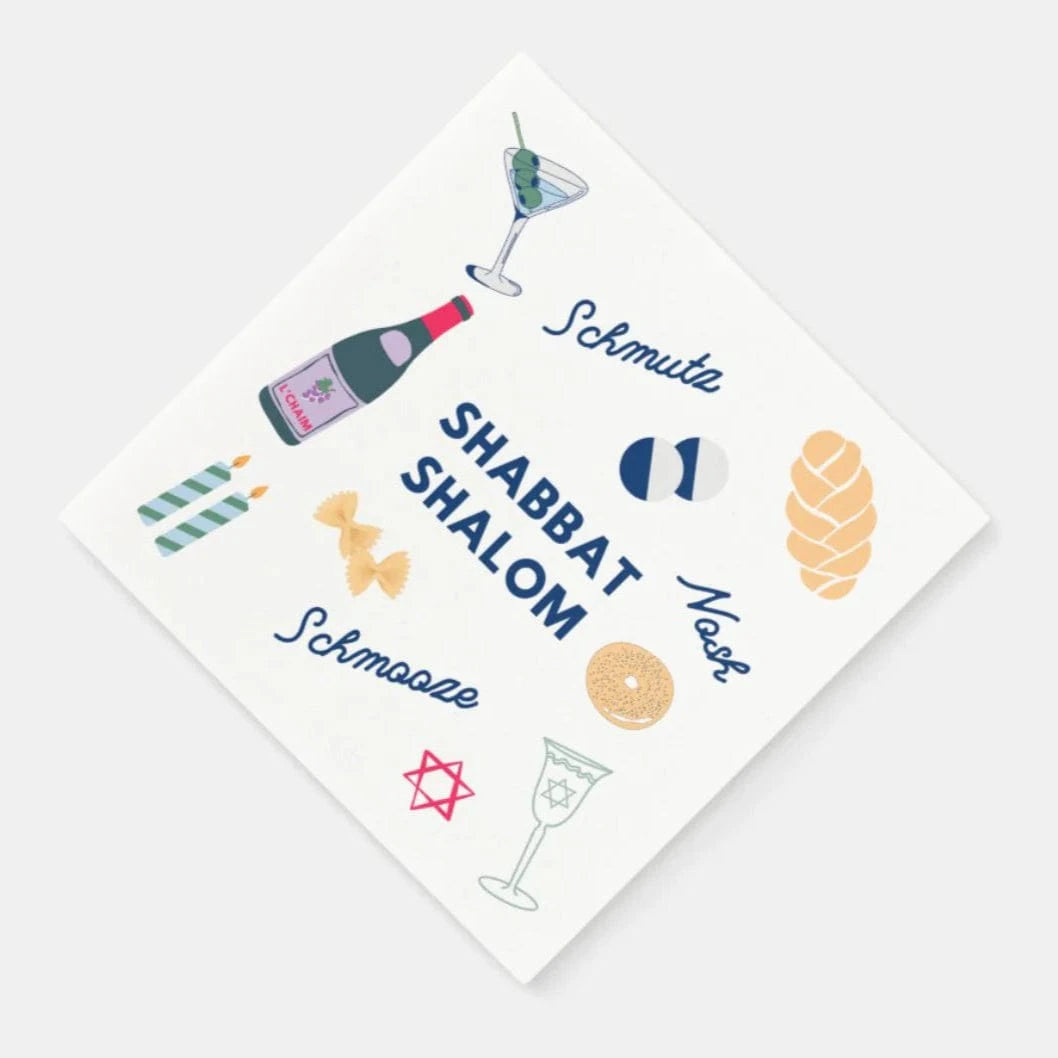 Shabbat Shalom Disposable Dinner Napkins - Set of 20、mySite、topwebapps